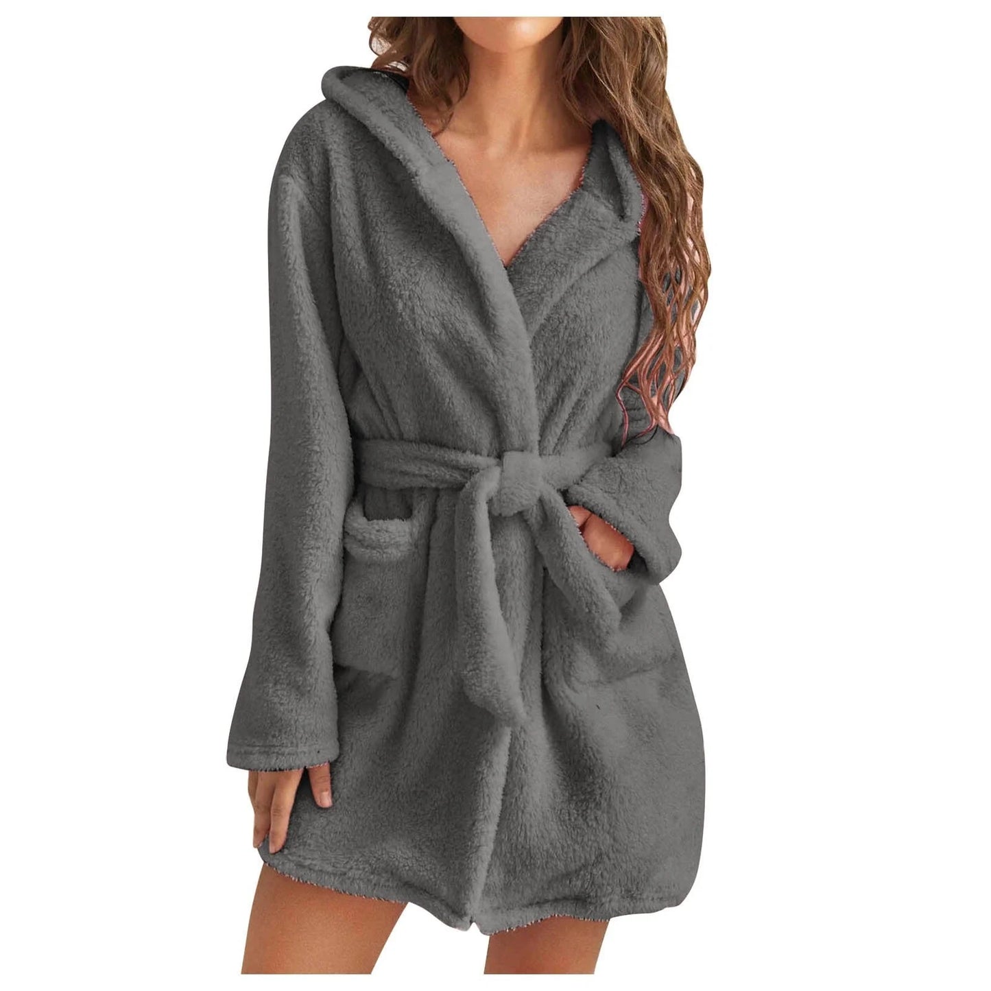 Luxeplush | Solid Color Women'S Bathrobe with Hood