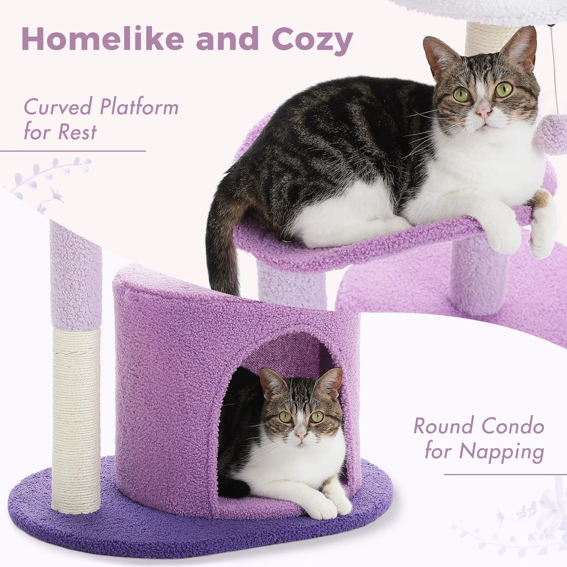 Delight Your Feline Friend with the Cactus Cat Tree: Cozy Condo, Curved Perch, and Fun Scratching Post!