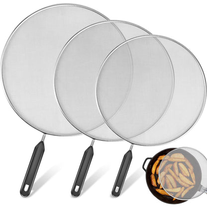 25/29/33Cm Grease Splatter Screen for Frying Pan Stops 99% of Hot Oil Splash Splatter Guard for Cooking Iron Skillet Lid