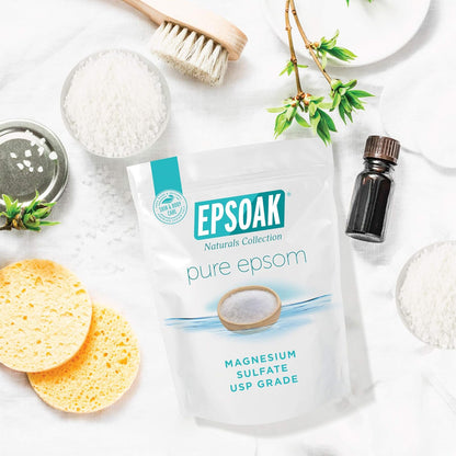 Epsom Salt 10 Lb. Magnesium Sulfate USP. (Qty. 2 X 5 Lb. Bags) Resealable Epsom Salt Bag Unscented, Made in the USA, Cruelty-Free Certified