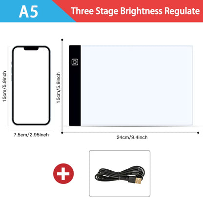 Illuminate Your Creativity with the A3/A4/A5 Dimmable LED Drawing Copy Pad - The Perfect Educational Toy for Aspiring Young Artists!