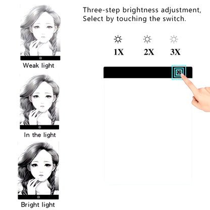 Illuminate Your Creativity with the A3/A4/A5 Dimmable LED Drawing Copy Pad - The Perfect Educational Toy for Aspiring Young Artists!