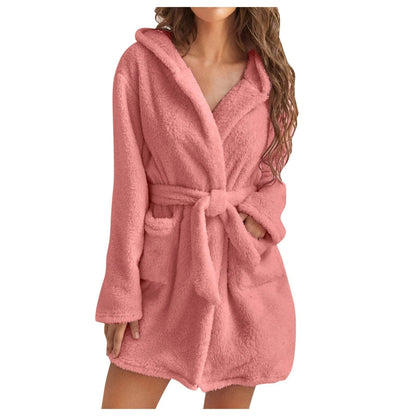 Luxeplush | Solid Color Women'S Bathrobe with Hood