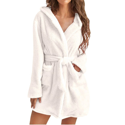 Luxeplush | Solid Color Women'S Bathrobe with Hood