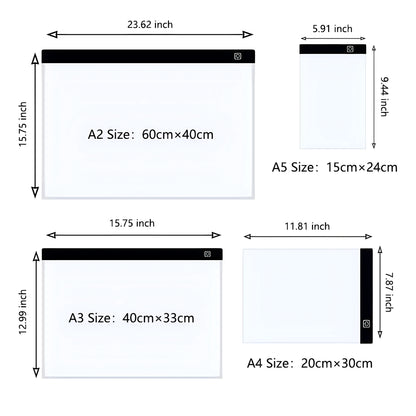 Illuminate Your Creativity with the A3/A4/A5 Dimmable LED Drawing Copy Pad - The Perfect Educational Toy for Aspiring Young Artists!