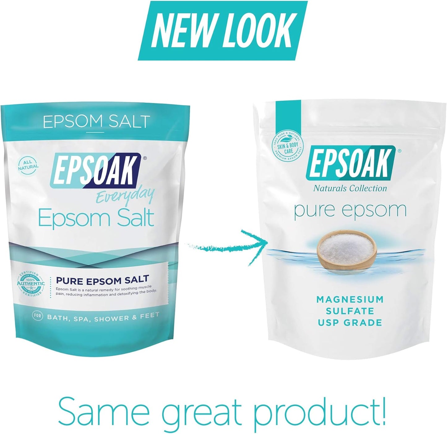 Epsom Salt 10 Lb. Magnesium Sulfate USP. (Qty. 2 X 5 Lb. Bags) Resealable Epsom Salt Bag Unscented, Made in the USA, Cruelty-Free Certified