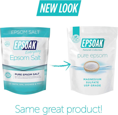 Epsom Salt 10 Lb. Magnesium Sulfate USP. (Qty. 2 X 5 Lb. Bags) Resealable Epsom Salt Bag Unscented, Made in the USA, Cruelty-Free Certified