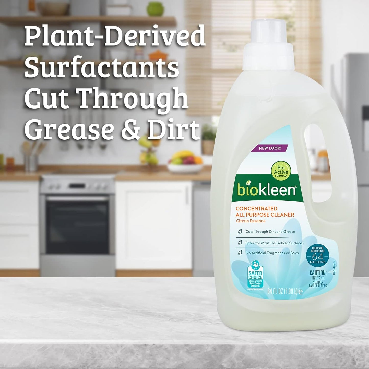 Natural All Purpose Cleaner - Makes 64 Gallons - Super Concentrated, Eco-Friendly, Plant-Based, No Artificial Fragrance, Colors or Preservatives, 64 Ounces