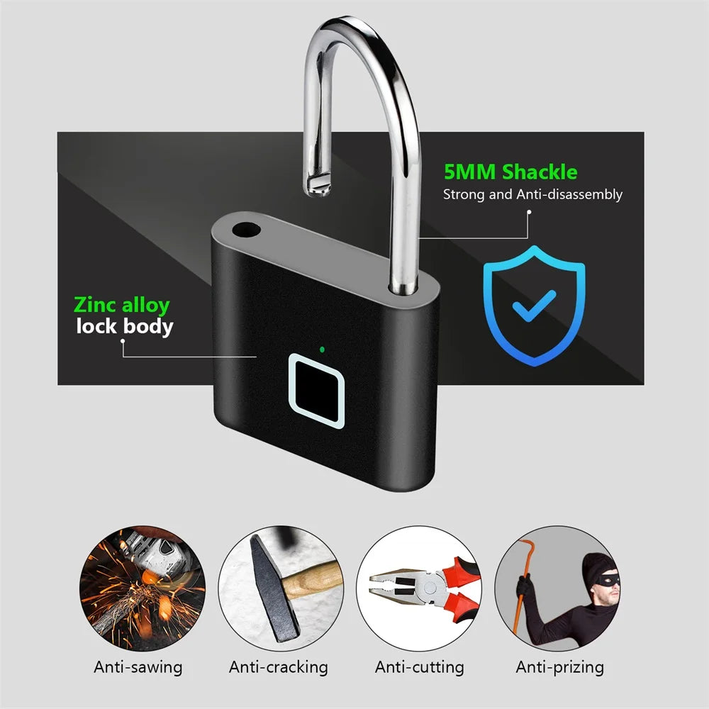 Revolutionary Keyless Fingerprint Lock: Waterproof, USB Rechargeable, and Ultra-Fast 0.2 Sec Unlocking