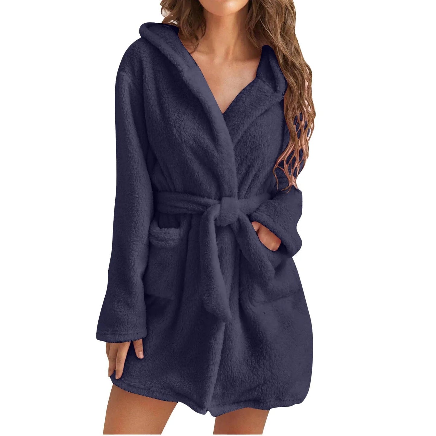 Luxeplush | Solid Color Women'S Bathrobe with Hood