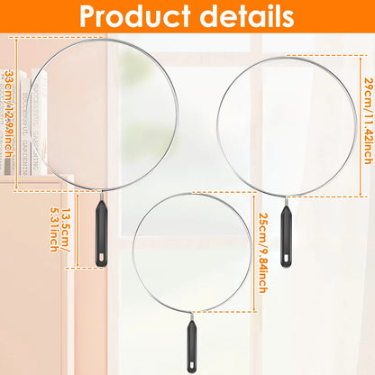 25/29/33Cm Grease Splatter Screen for Frying Pan Stops 99% of Hot Oil Splash Splatter Guard for Cooking Iron Skillet Lid
